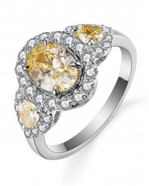 MULTI TONE OVAL DIAMOND ENGAGEMENT RING (TR5210)